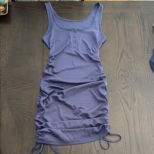 Purple Sleeveless Ruched Dress